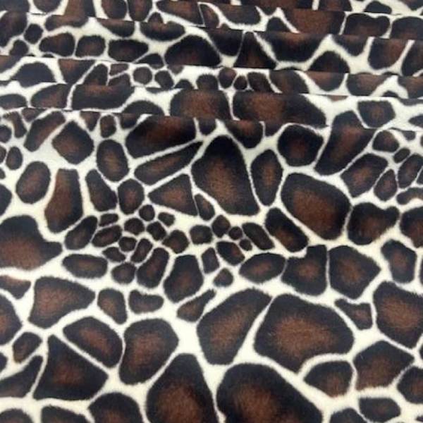 Giraffe Print Velboa Faux Fur Fabric - Brown And Cream Giraffe Print, 58/60" Width (1 Yard)