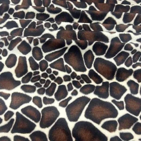 Giraffe Print Velboa Faux Fur Fabric - Brown And Cream Giraffe Print, 58/60" Width (1 Yard)