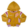 Girls Varsity Jacket - Girls Jacket, Red, Rose, Honey, Plumb, Black, Snap Button Closure, Hood (1 Piece)