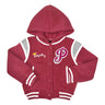 Girls Varsity Jacket - Girls Jacket, Red, Rose, Honey, Plumb, Black, Snap Button Closure, Hood (1 Piece)