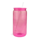 16 oz Glass Can Single Wall - Bright Pink