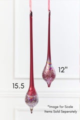 15.5" Burgundy Glass Drop Ornament