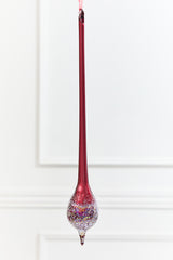 15.5" Burgundy Glass Drop Ornament