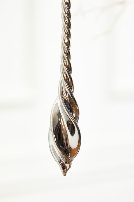 8" Slate Gray Drop Glass Ornament
