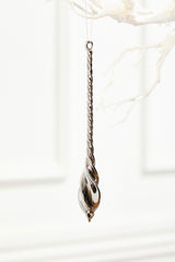 8" Slate Gray Drop Glass Ornament