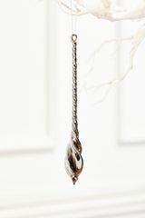 8 Inch Slate Gray Drop Glass Ornament Decorative Christmas Hanging Ornament