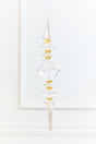 11.5" Iridescent Glass & Gold Glitter Finial Drop Ornament