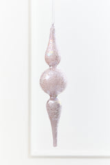 12" - 13" Iridescent Glitter Finial Glass Ornament