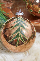 4" Glass Woodland Scene Ornament Christmas Decor