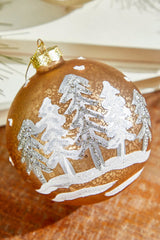 4" Woodland Scene Glass Ornament