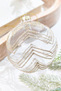 5" Gold Glitter Art Deco Glass Ornament