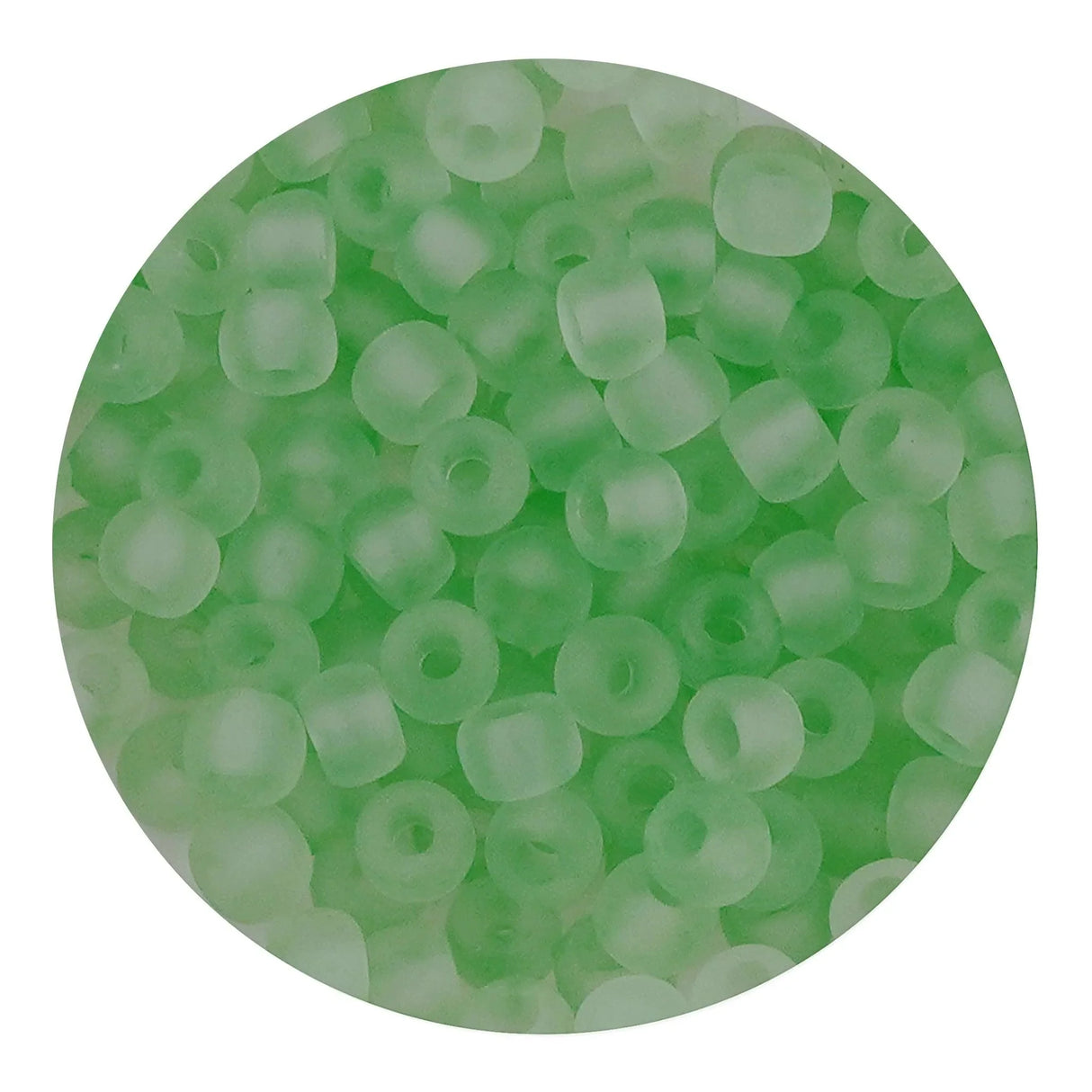 Glass Seed String Beads - Frosted Green (500 Beads - 2mm)