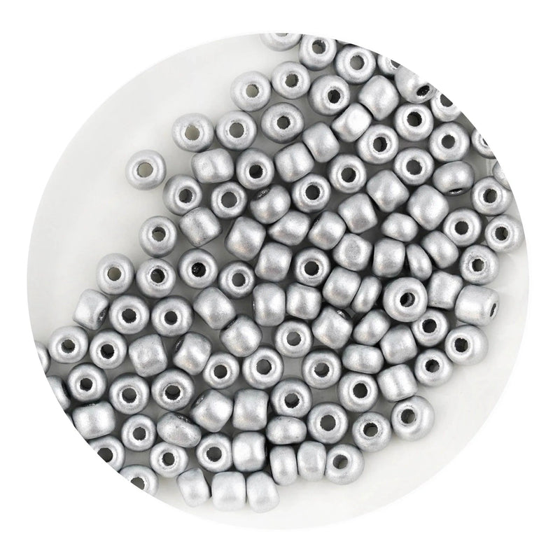Glass Seed String Beads - Silver (500 Beads - 2mm)