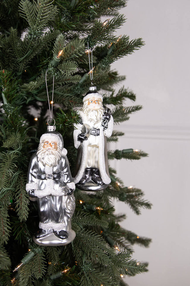 6.5" Glass Santa Ornament