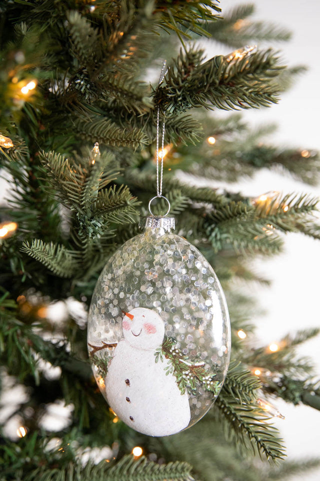 5” Snowman Family Glass Ornament