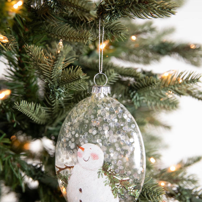 5 Inch Snowman Family Glass Ornament Decorative Christmas Tree Ornament
