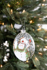 5” Snowman Family Glass Ornament