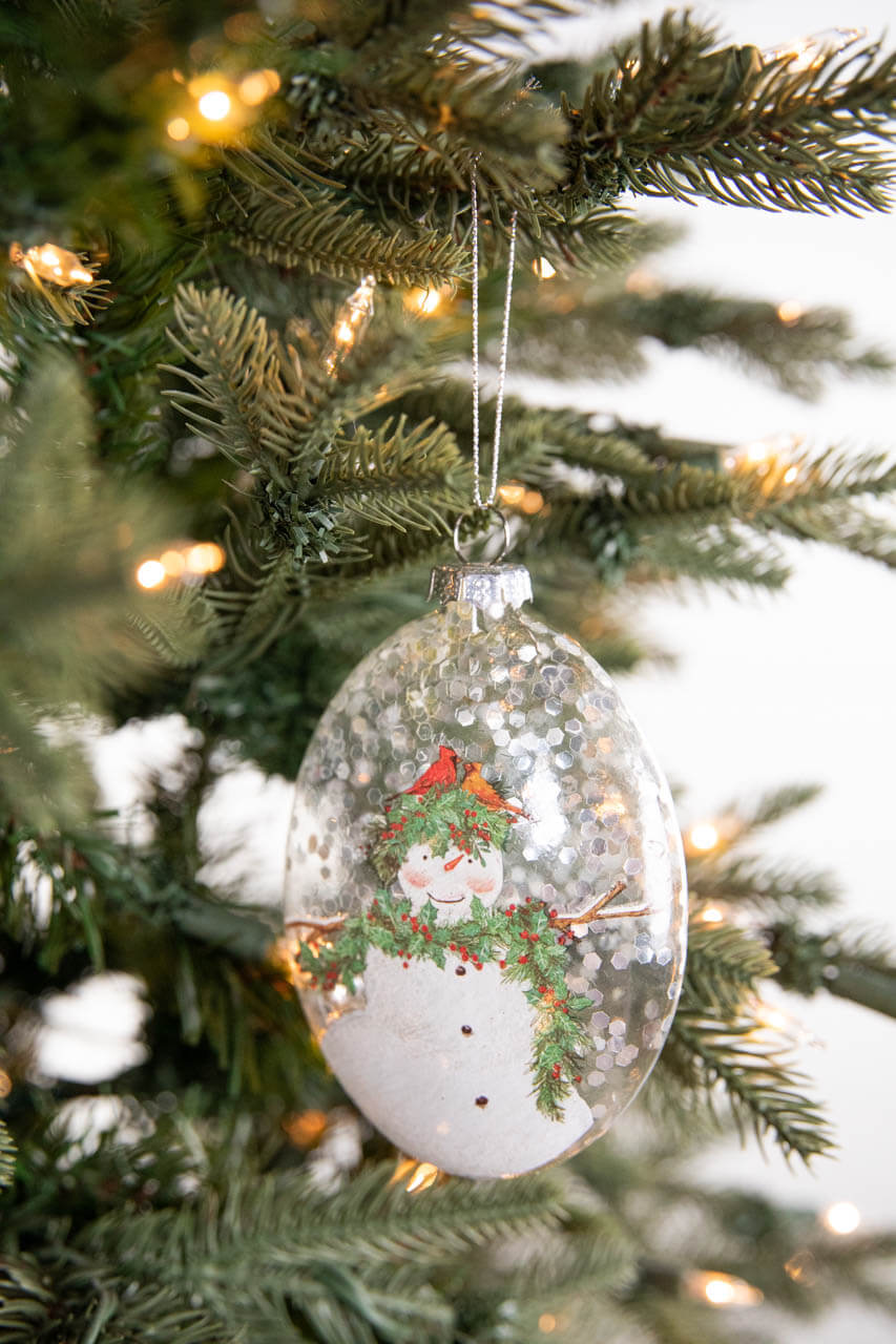 5” Snowman Family Glass Ornament