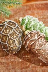 10" Acorn & Pinecone Glass Ornament