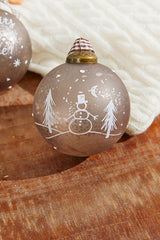 3" Ball Text Glass Ornament