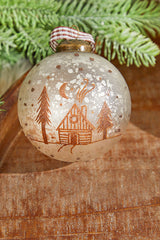 3" Ball Text Glass Ornament