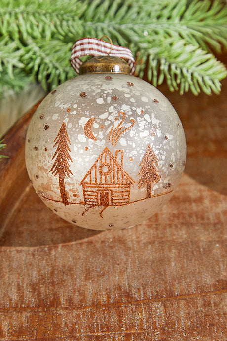 3" Ball Text Glass Ornament