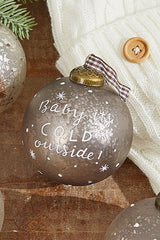3" Ball Text Glass Ornament