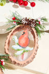 5 Inch Cardinal Disc Glass Ornament Decorative Christmas Hanging Ornament