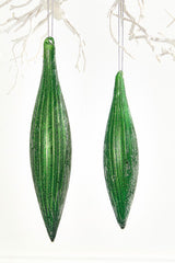 9 Inch Green Glass Ornament