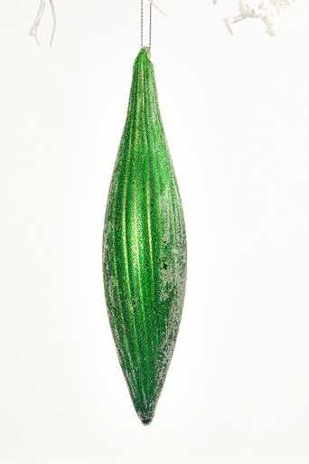 7 Inch Green Glass Ornament