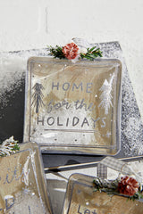 4" Square Text Glass Ornament
