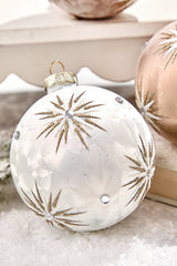 5" Frosted Starburst Glass Ornament