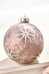 5" Frosted Starburst Glass Ornament