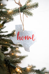 4” Galvanized Metal Texas Ornament