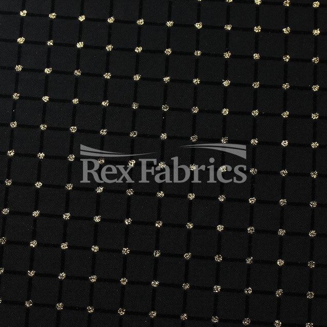 Glitter Diamond Mesh Nylon Spandex Fabric - Gold Black, Silver Black, Glitter Finish, 58-60" Width (1 Yard)