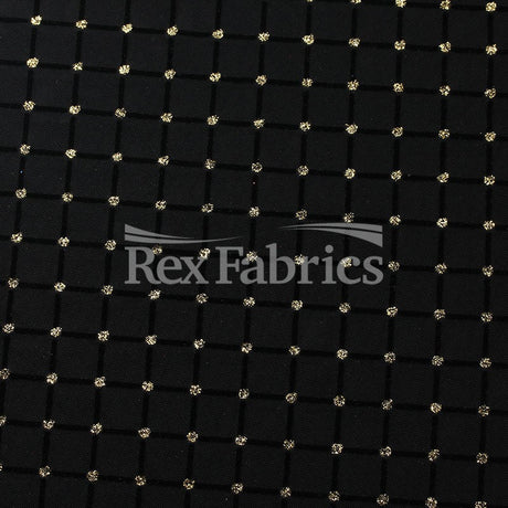 Glitter Diamond Mesh Nylon Spandex Fabric - Gold Black, Silver Black, Glitter Finish, 58-60" Width (1 Yard)