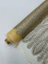 Glitter Feather Design Polyester Fabric - Glitter Feather Pattern, 52-54" Width (1 Yard)