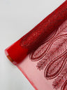 Glitter Feather Design Polyester Fabric - Glitter Feather Pattern, 52-54" Width (1 Yard)