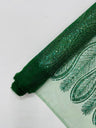 Glitter Feather Design Polyester Fabric - Glitter Feather Pattern, 52-54" Width (1 Yard)