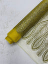 Glitter Feather Design Polyester Fabric - Glitter Feather Pattern, 52-54" Width (1 Yard)