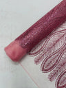 Glitter Feather Design Polyester Fabric - Glitter Feather Pattern, 52-54" Width (1 Yard)
