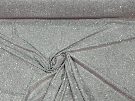 Glitter Metallic Lame Knitted Fabric - Moon Shadow Shimmer Glitter, 57/58" Width (1 Yard)