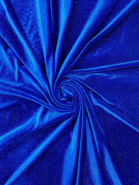 Glitter Stretch Velvet Polyester Spandex Fabric - Glitter, 58" Width (1 Yard)