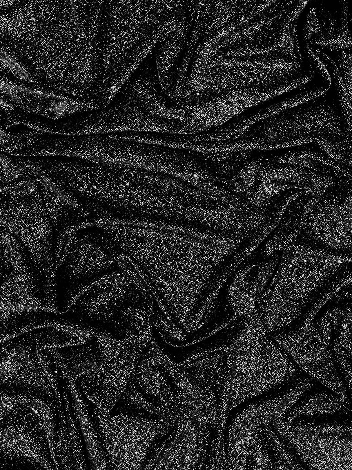 Glitter Stretch Velvet Polyester Spandex Fabric - Glitter, 58" Width (1 Yard)