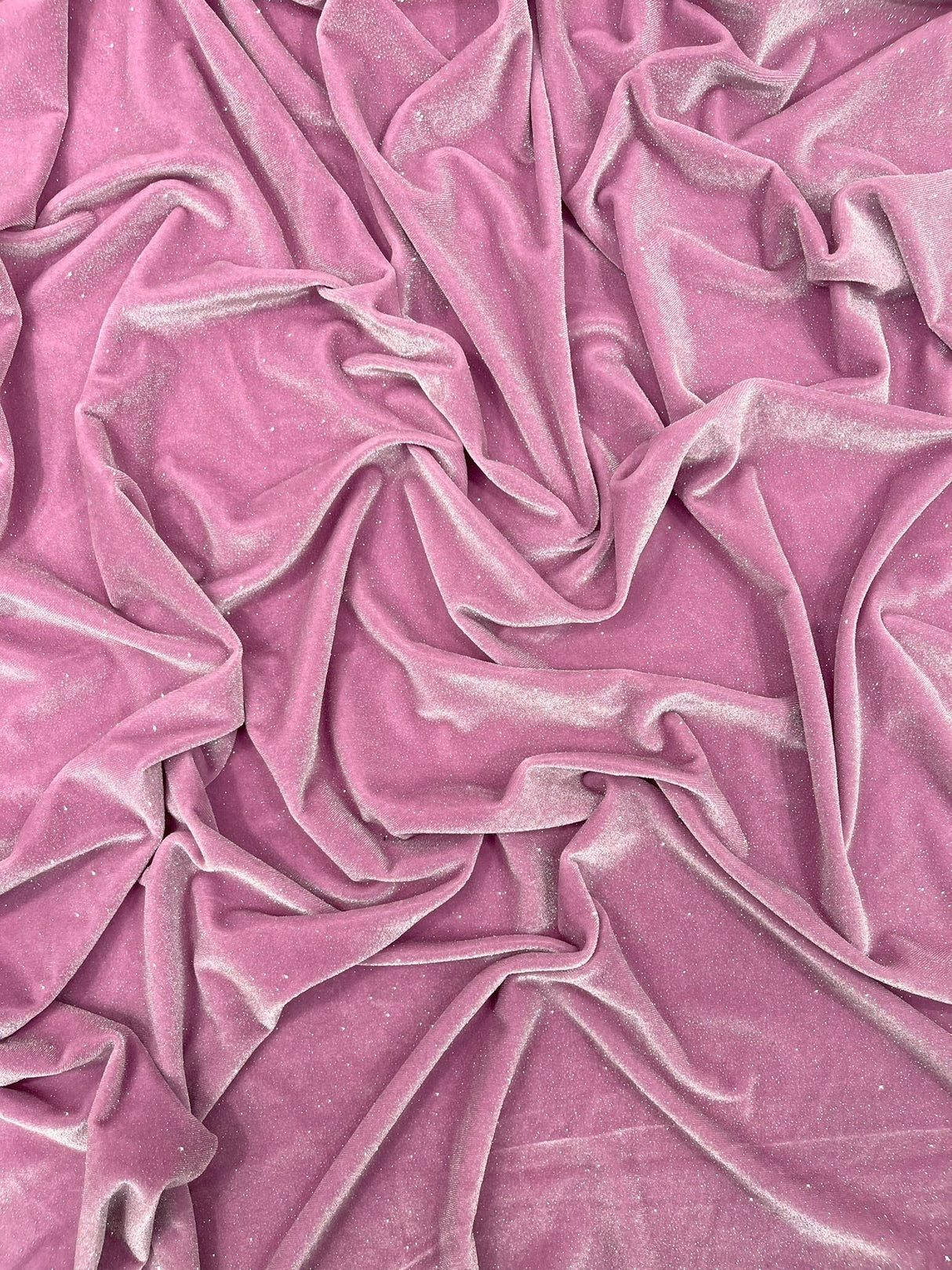 Glitter Stretch Velvet Polyester Spandex Fabric - Glitter, 58" Width (1 Yard)