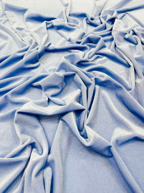 Glitter Stretch Velvet Polyester Spandex Fabric - Glitter, 58" Width (1 Yard)