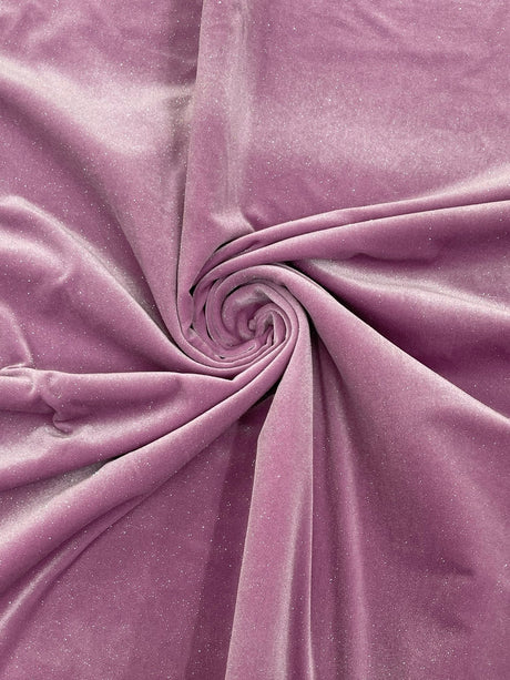 Glitter Stretch Velvet Fabric - 58" Width, Glitter Finish, 2-Way Stretch (1 Yard)