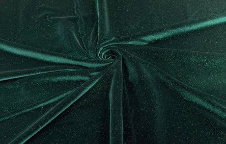 Glitter Stretch Velvet Fabric - 58" Width, Glitter Finish, 2-Way Stretch (1 Yard)