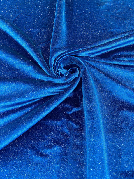 Glitter Stretch Velvet Fabric - 58" Width, Glitter Finish, 2-Way Stretch (1 Yard)