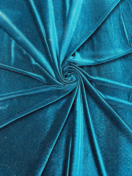 Glitter Stretch Velvet Polyester Spandex Fabric - Glitter, 58" Width (1 Yard)
